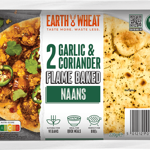 EARTH & WHEAT Naanbrood knoflook & koriander 2st.