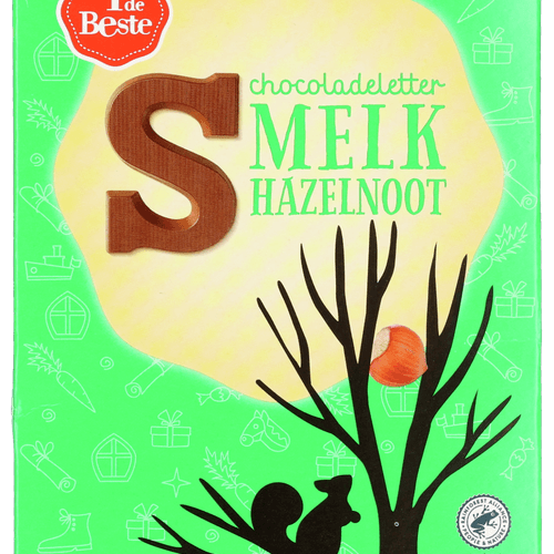 1 de Beste Chocoladeletter melk/hazelnoot s