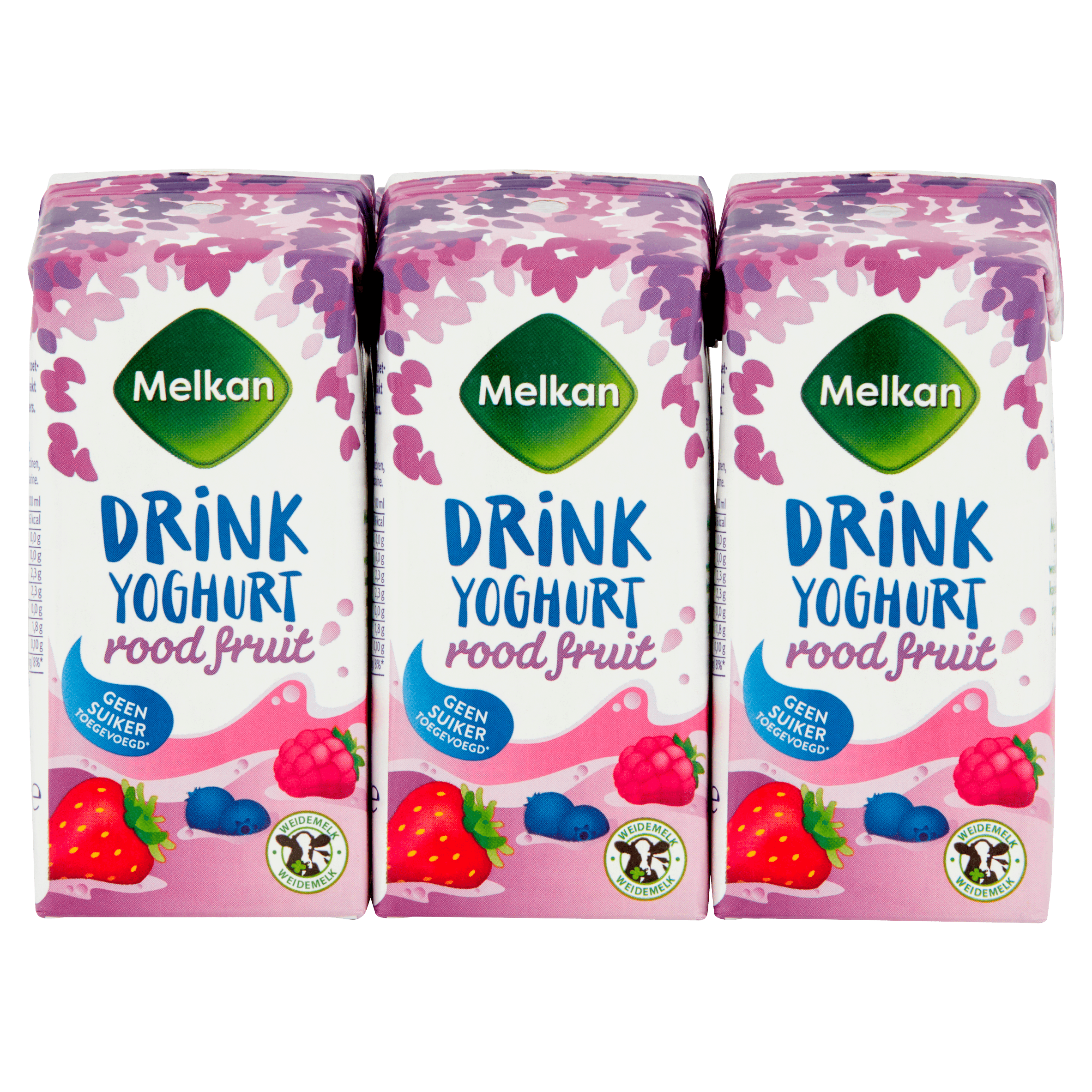 Melkan Drinkyoghurt rode vruchten light 6x200