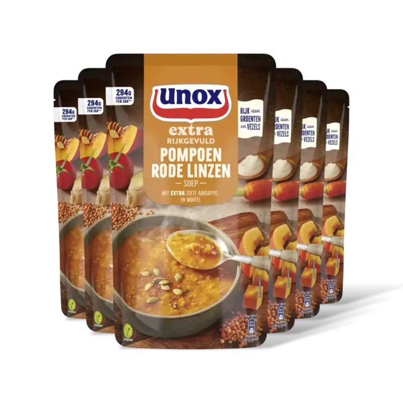 Unox Unox Pompoen rode linzensoep 6-pack