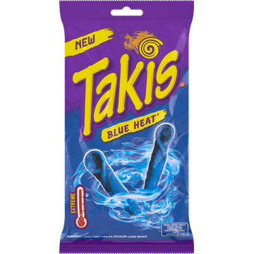 Takis Blue Heat Seasoned Chilli and Lime Flavour Corn Snack 100 g