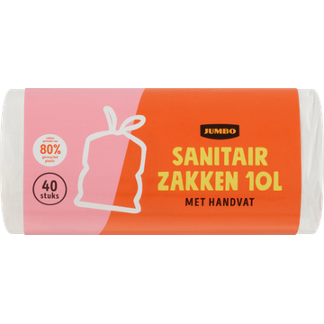 Jumbo Sanitairzakken met Handvat 10 L 40 Stuks