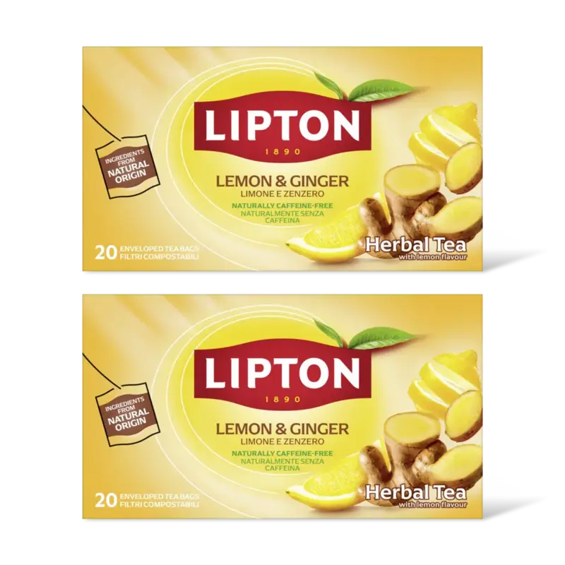 Lipton Lemon & ginger herbal tea 2-pack