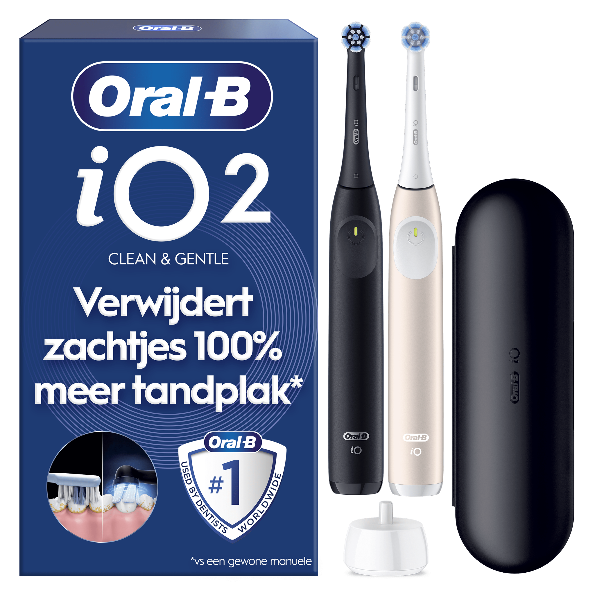 Oral-B iO 2 Zwart & Roze Duo Elektrische Tandenborstels