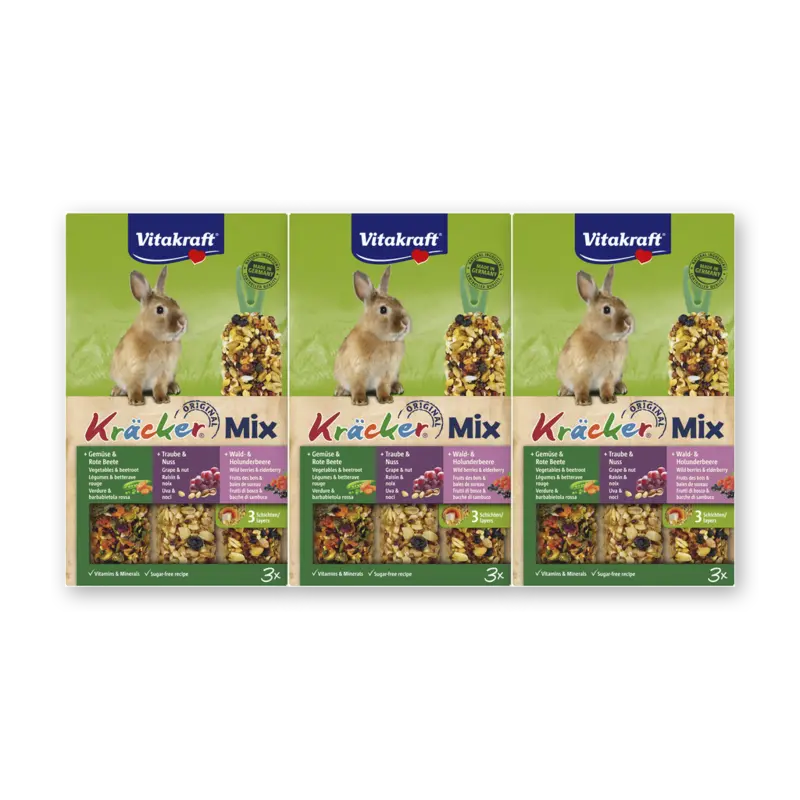 Vitakraft Kracker konijn groente noten bosbes 3-pk