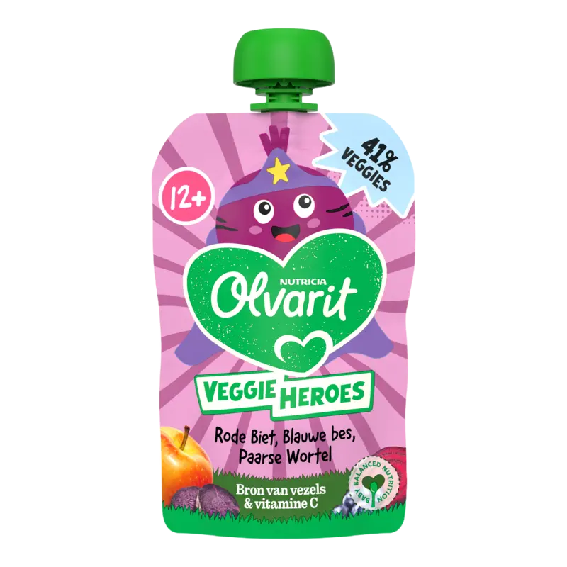 Olvarit Knijpfruit rode biet paarse wortel 12m+