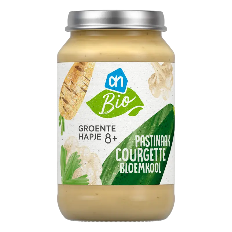 AH Biologisch Groentehapje pastinaak courgette 8+