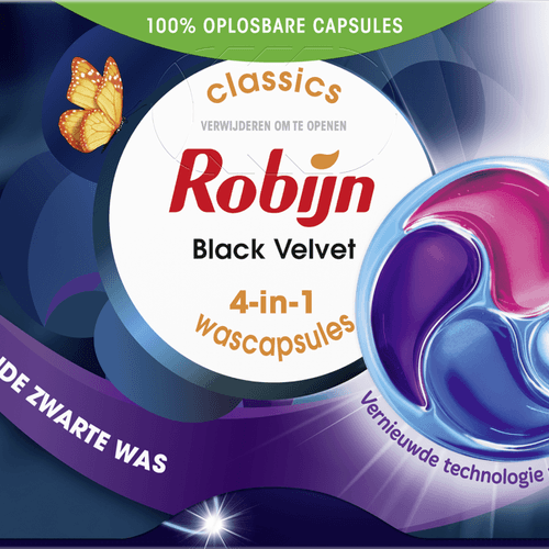 Robijn Vloeibaar wasmiddel caps 3 in 1 black velvet