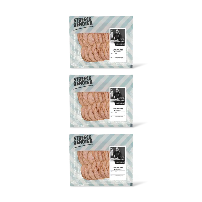 Streeckgenoten Grillworst naturel 3-pack