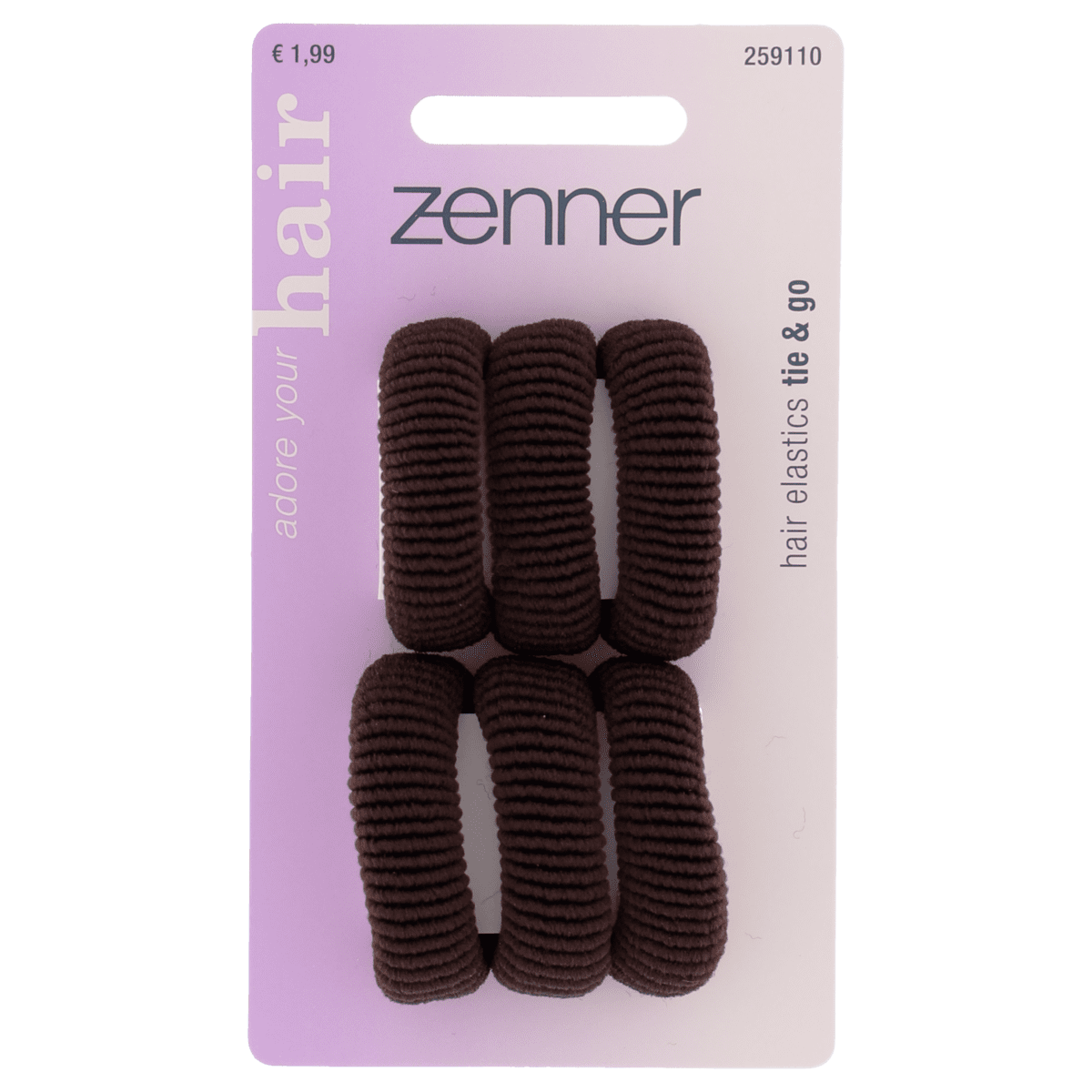 Zenner Haarelastieken bruin 6x