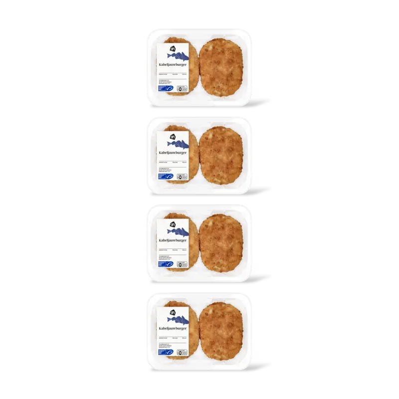 AH Kabeljauwburger gepaneerd 4-pack