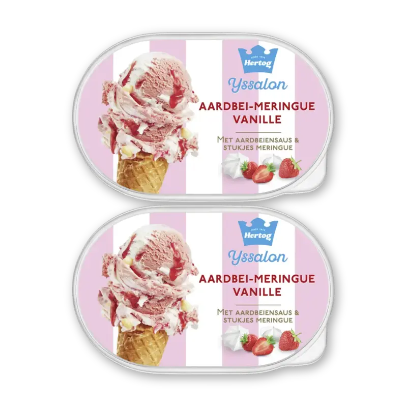 Hertog Ijssalon aardbei-meringue vanille 2-pack