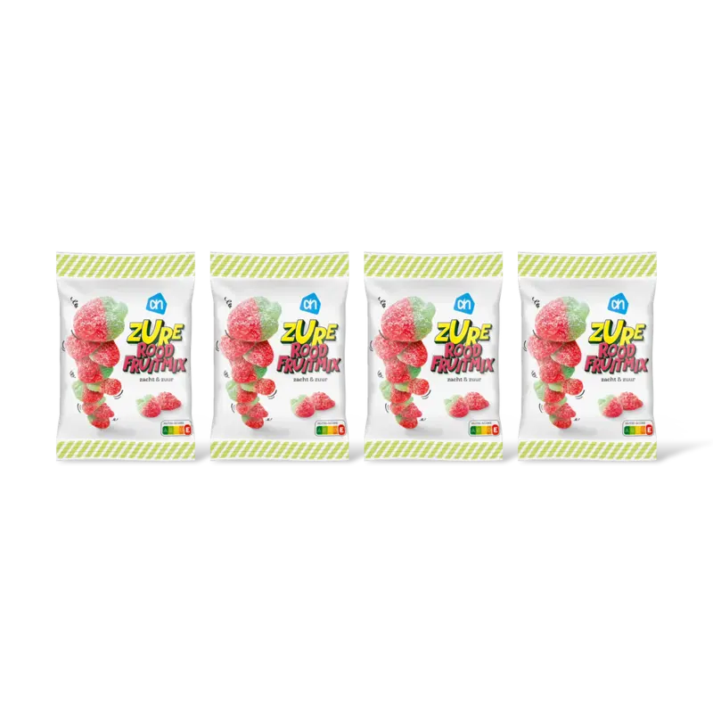 AH Rood fruitmix zacht en zuur 4-pack