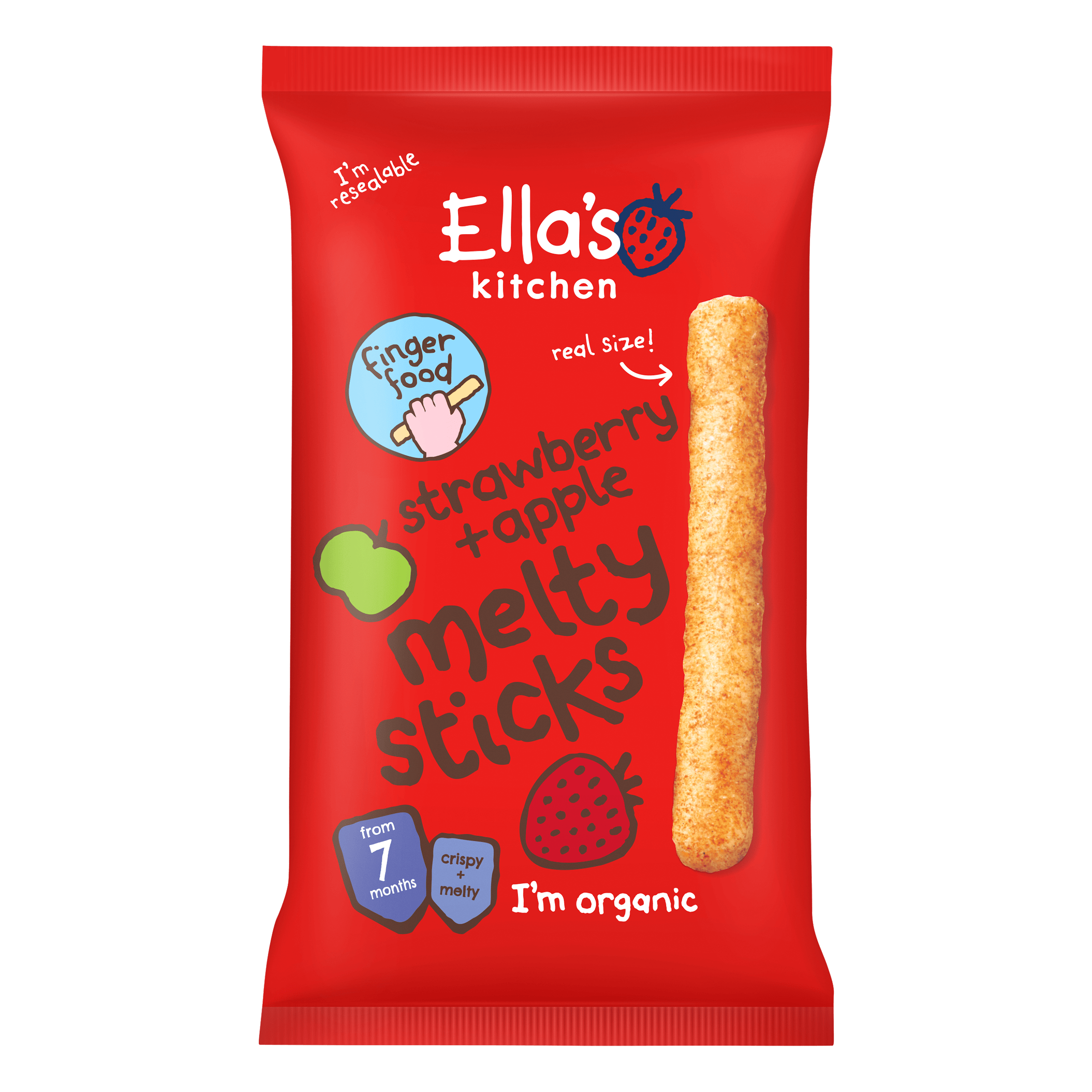 Ella's Kitchen Maize sticks aardbei + appel 7m+