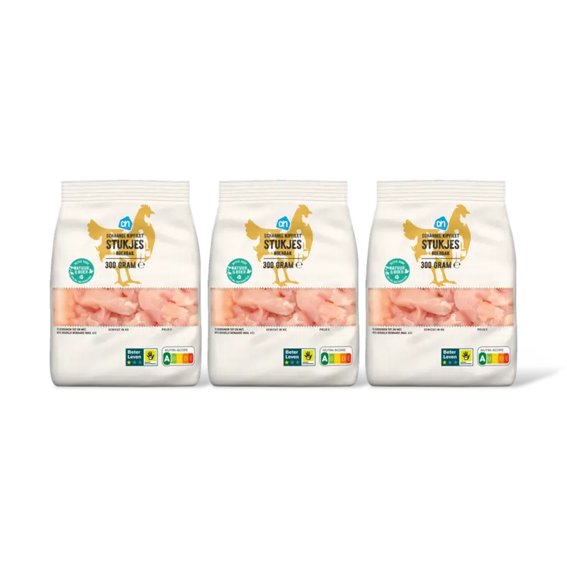 AH Scharrel kipfilet stukjes roerbak 3-pack