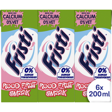 Fristi Rood Fruit 0% Suiker Toegevoegd 6 x 200 ml