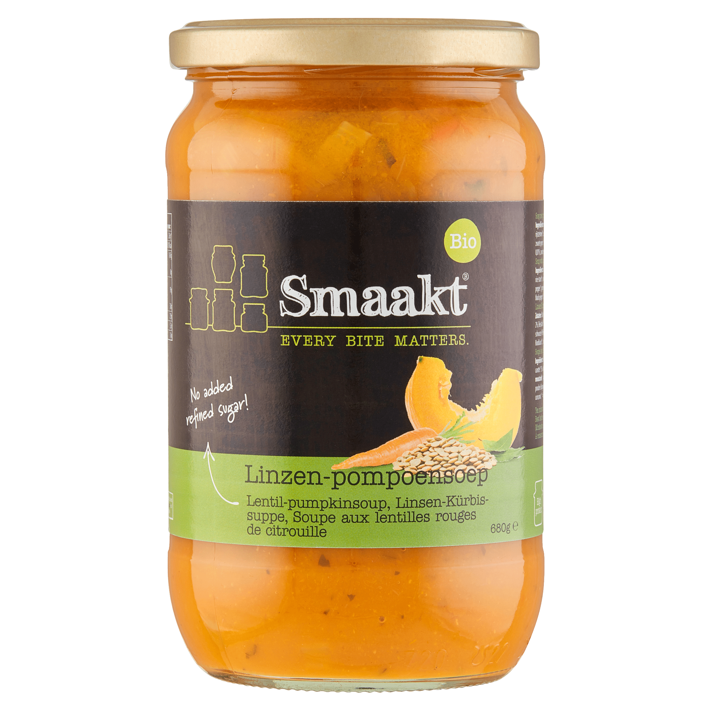 Smaakt Linzen pompoensoep biologisch