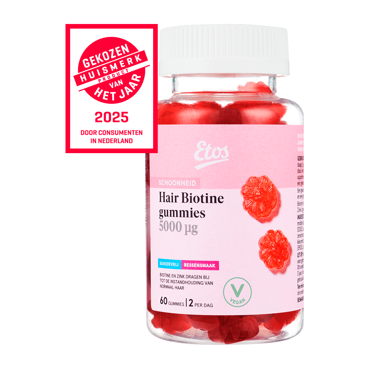 Etos Hair Biotine Gummies 5000μg 60 stuks