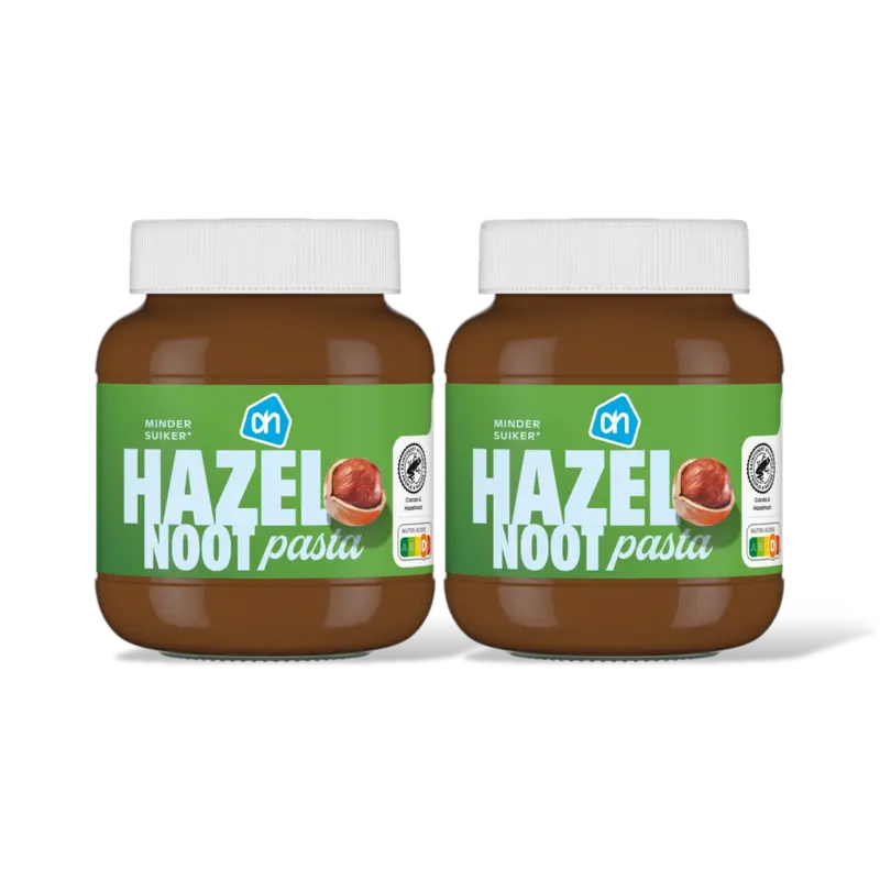 AH Hazelnootpasta zndr toegvoegd suiker 2pk