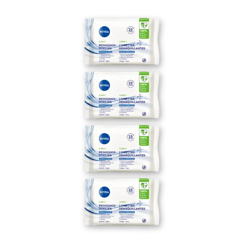 NIVEA Reinigingsdoekjes normale huid 4-pack