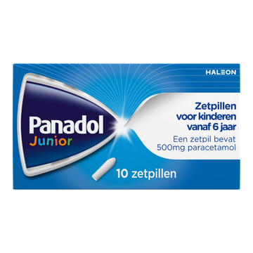 Panadol Junior zetpillen 500 mg, 10 stuks