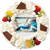 Lokale Bakker fototaart rond slagroom 10-12 personen