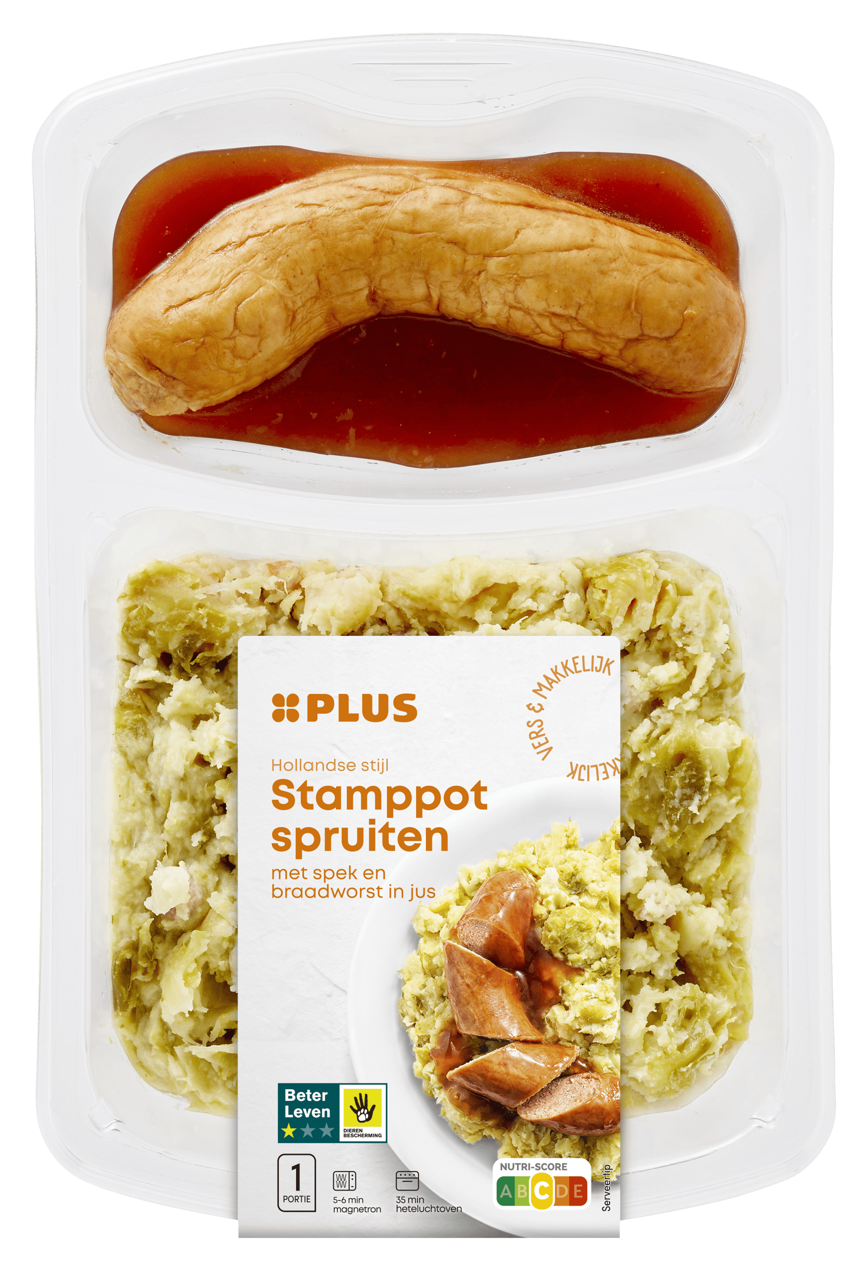 PLUS Spruiten stamppot spek braadworst jus