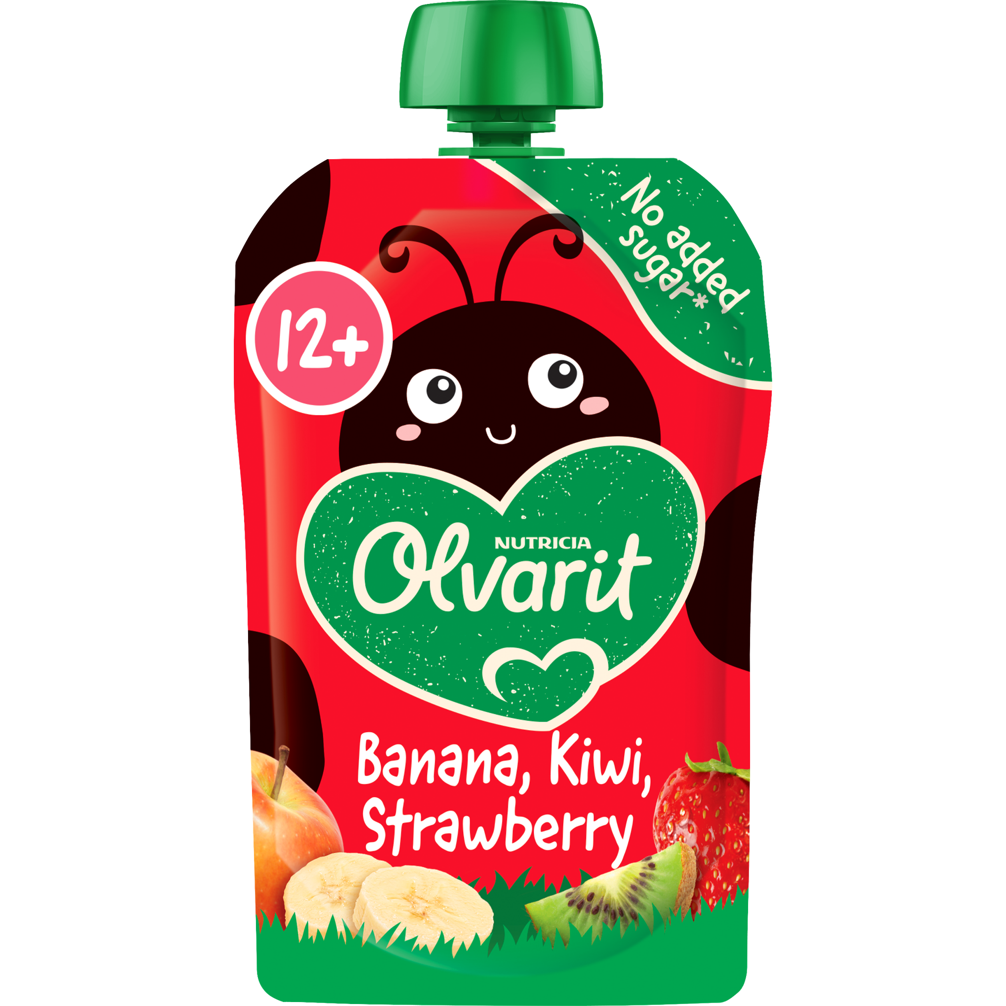 Olvarit Knijpfruit Aardbei Banaan Kiwi 12+ Maanden 100 gram