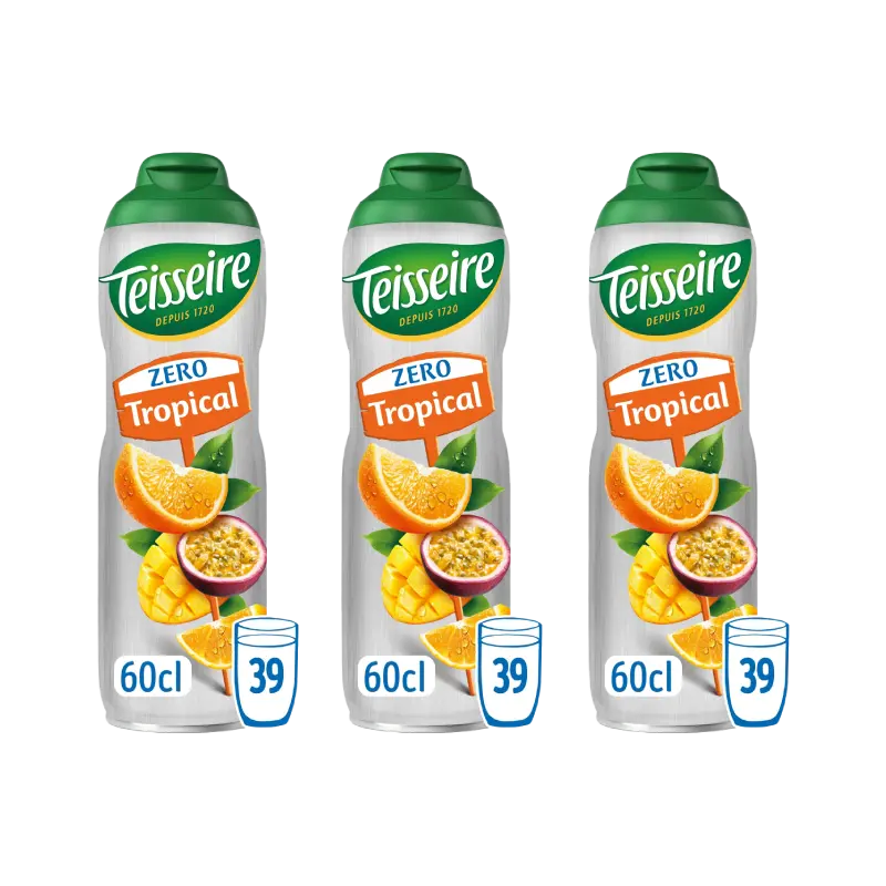 Teisseire Zero tropical siroop 3-pack