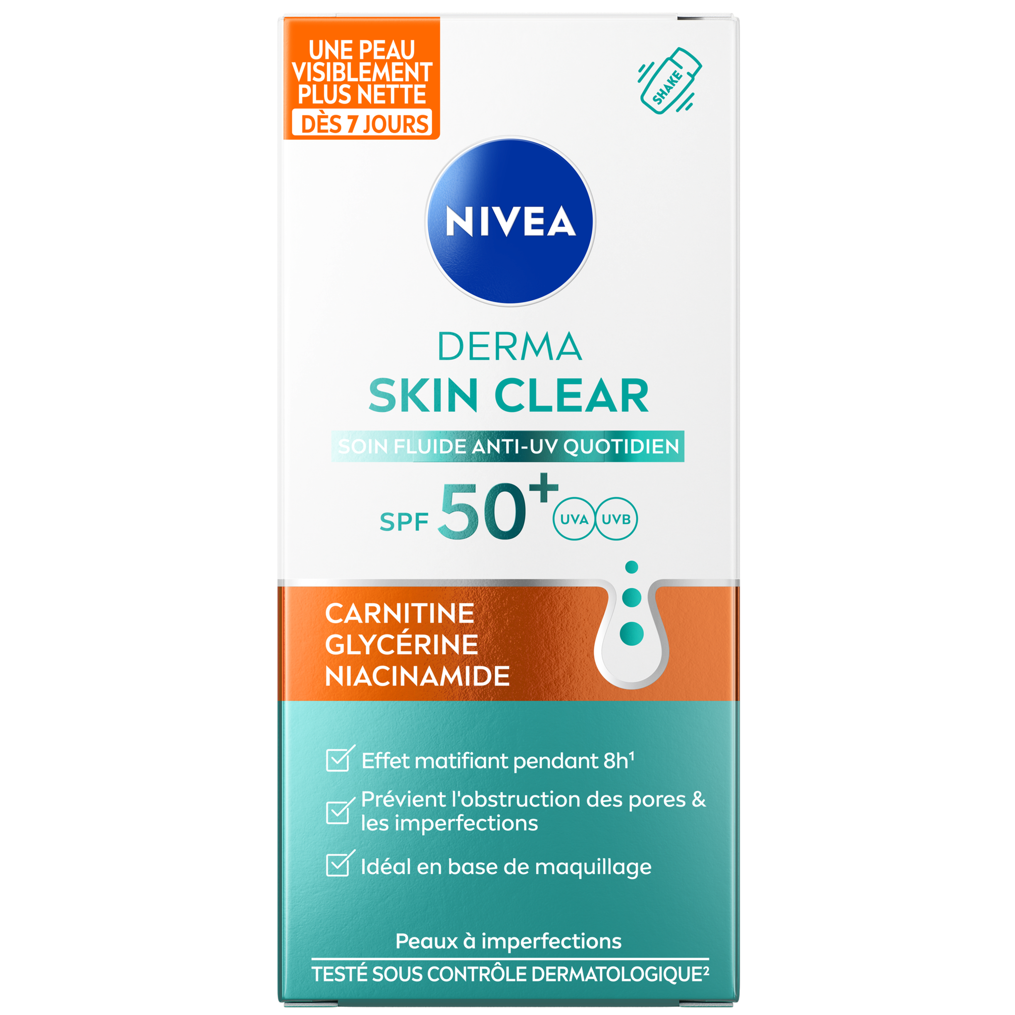 NIVEA Derma Skin Clear Daily Fluid Spf50+ 40ML