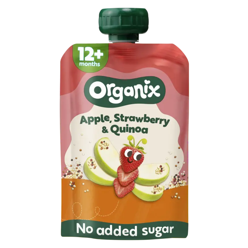 Organix Knijpfruit strawberry, quinoa 12m+