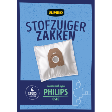 Jumbo Stofzuigerzakken met Filter 4 Stuks