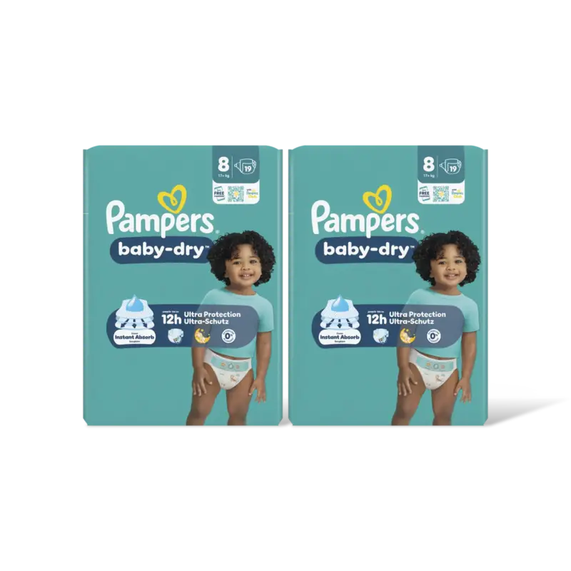 Pampers Baby-dry luiers maat 8 2-pack