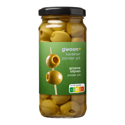 G'woon Olijven groen zonder pit