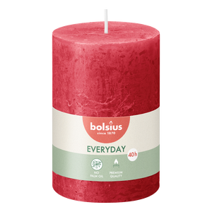 Bolsius Rustiek Stompkaars Rood 10 Cm
