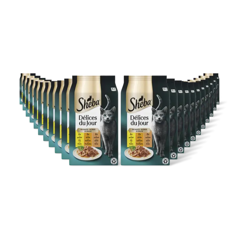 Sheba Delices du jour in saus kip/kalkoen 22pk