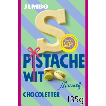 Jumbo Chocoladeletter S Wit Pistache 135 g