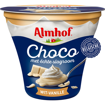 Almhof Choco met slagroom Wit-Vanille 180 g