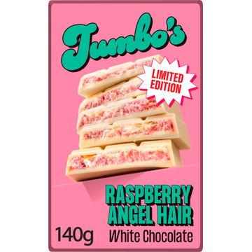 Jumbo's Chocoladereep Wit Raspberry Angel Hair Limited Edition 130 g