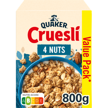 Quaker Cruesli 4 Noten Ontbijtgranen Voordeelverpakking 800 g