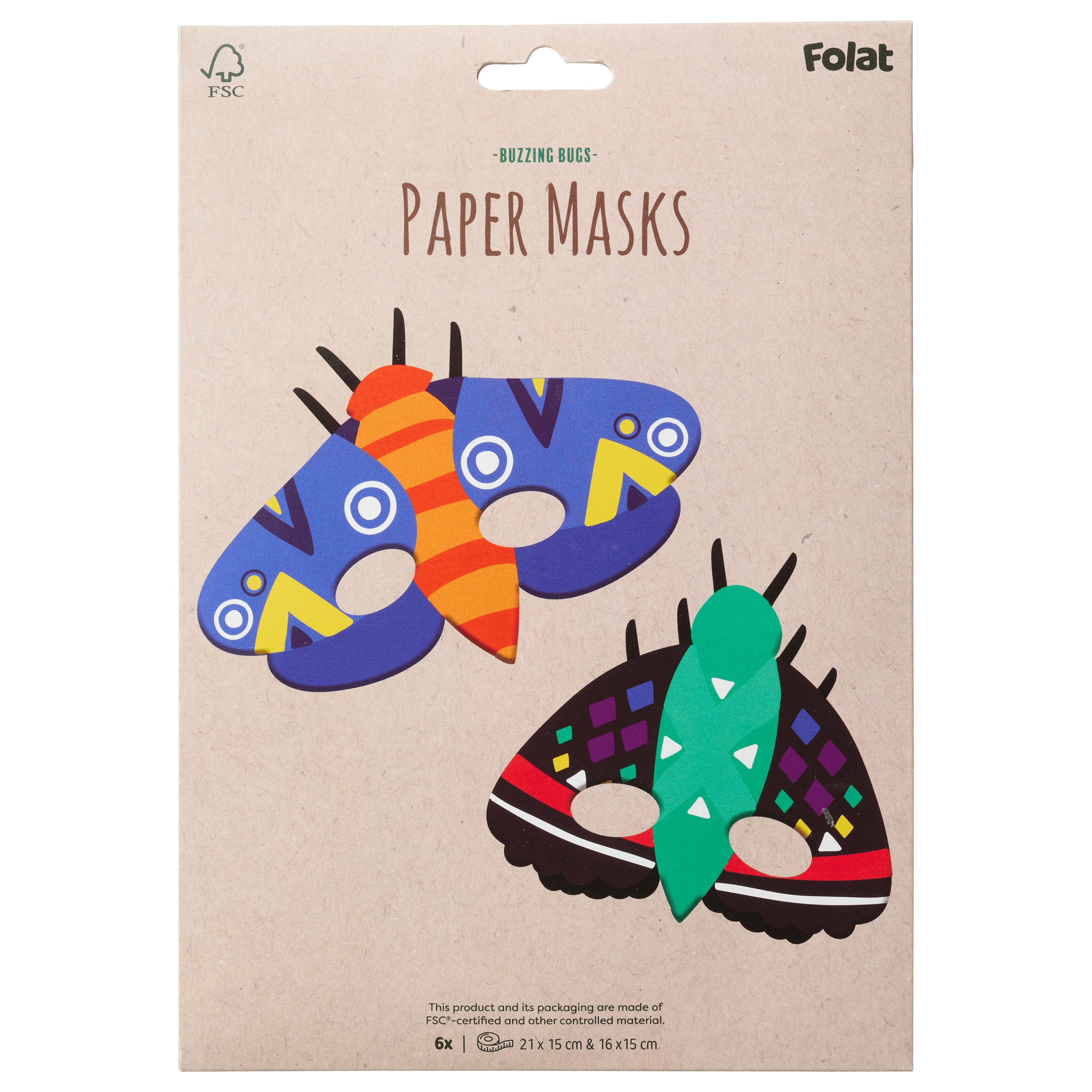Folat Papieren Maskers - Buzzing Bugs