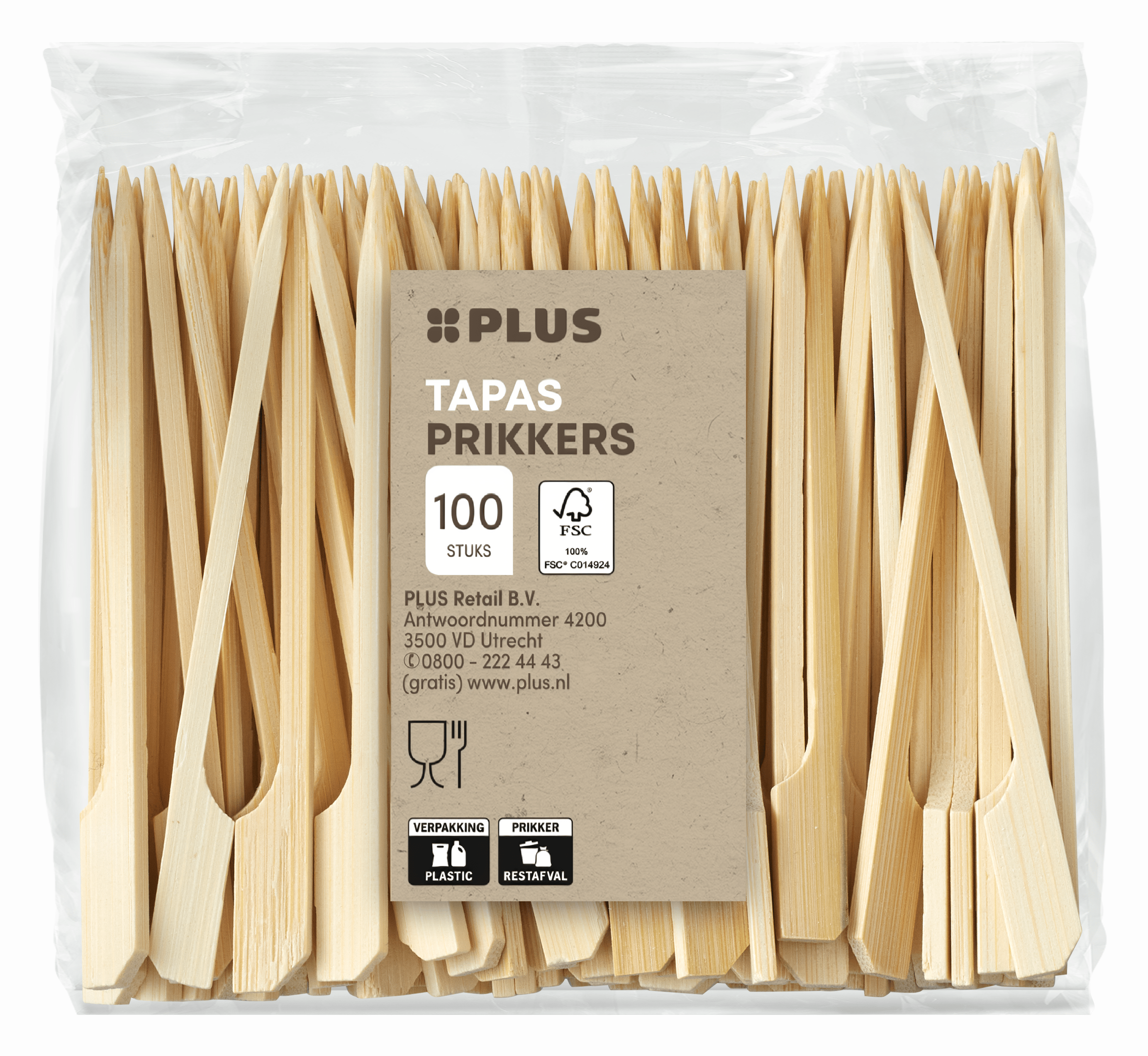 PLUS Tapasprikkers FSC 95mm