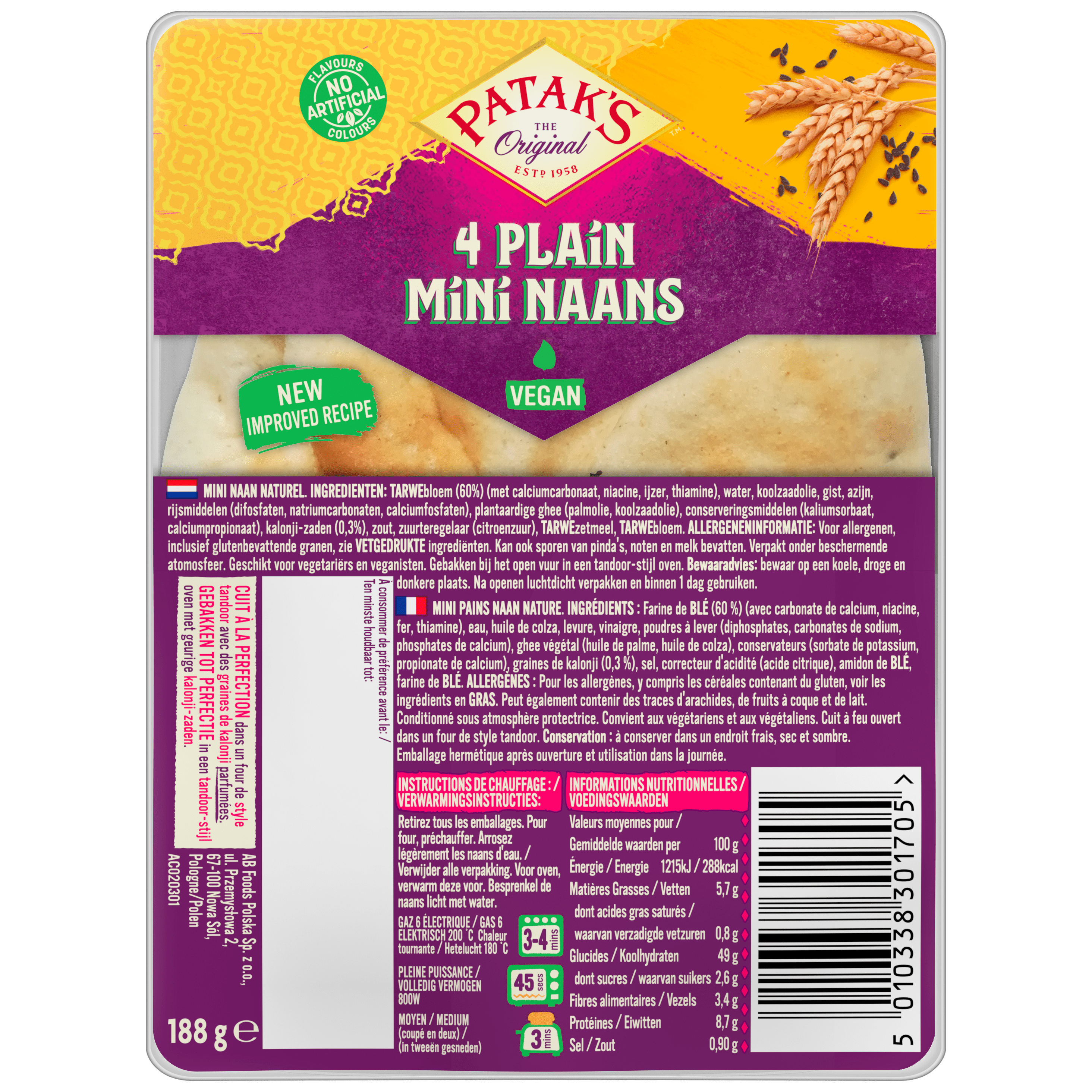 Patak's Mini naan naturel