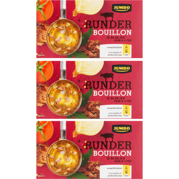 Jumbo runder bouillonblokjes 3 x 12 stuks