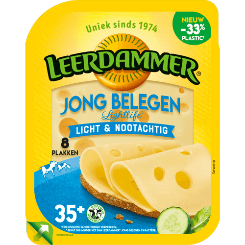 Leerdammer Kaas jong belegen 35+ plakken