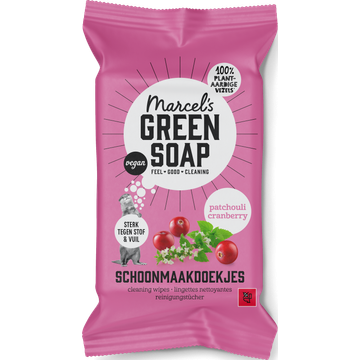 Marcel’s Green Soap hygiënische schoonmaakdoekjes Patchouli & Cranberry - 60st
