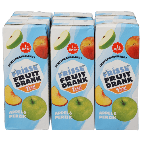 1 de Beste Frisse fruitdrank appel perzik 1 kcal 6 stuks