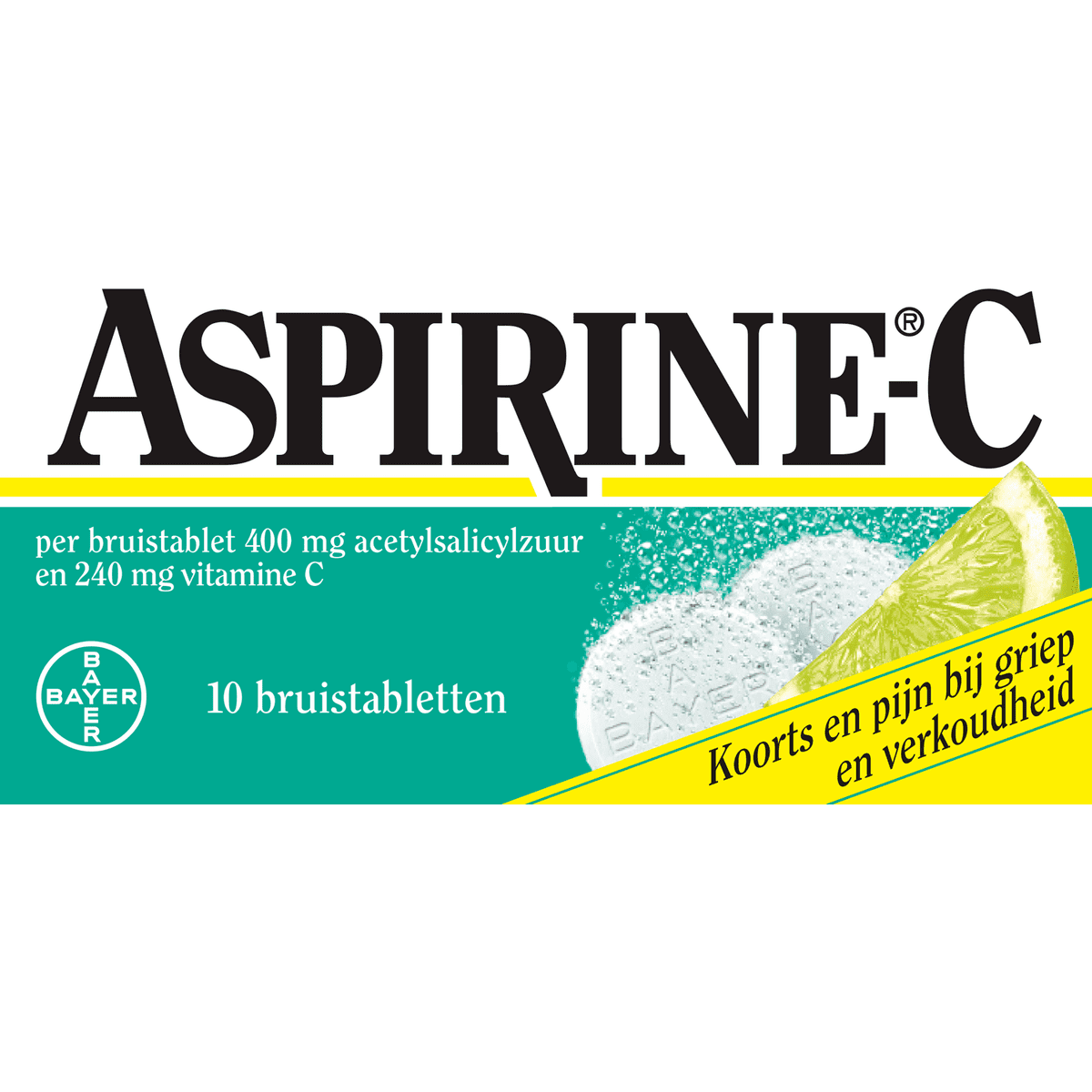 Aspirine C 400 MG Bij Griep En Verkoudheid Bruistabletten 10 stuks