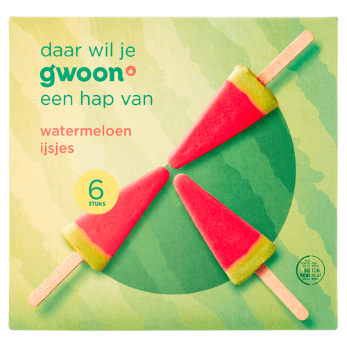 G'woon Watermeloenijsjes 6 stuks