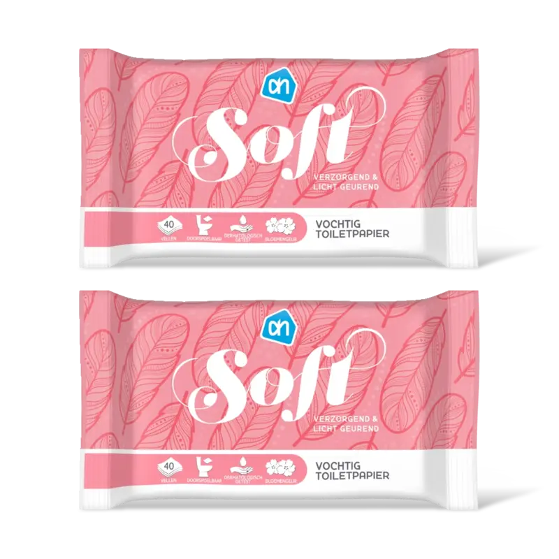 AH Vochtig toiletpapier soft 2-pack